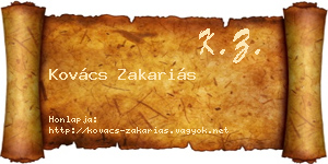 Kovács Zakariás névjegykártya